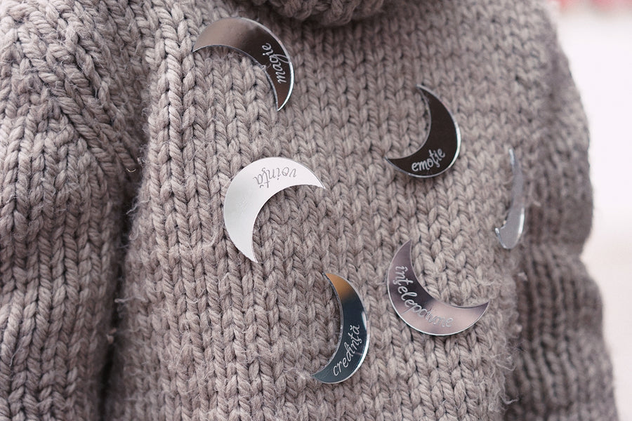 Personalized Moon Brooch